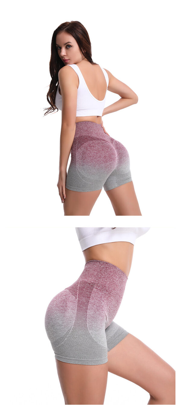 Best Seller In Europe And America New Peach Hip Raise Yoga Pants Hanging Dyed Gradient High Waist Shorts Sports Yoga Pants - Image 5