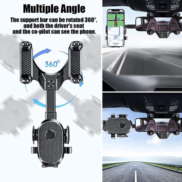 Rotatable And Retractable Car Phone Holder Rearview Mirror 2024 NEW - Image 3