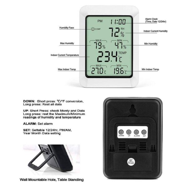 2024 Digital LCD Humidity Meter Indoor Hygrometer Thermometer Temperature - Image 4