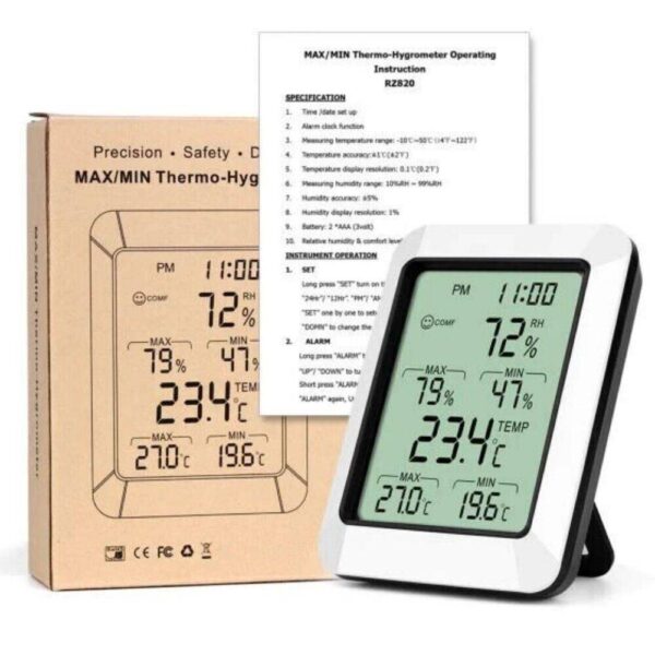 2024 Digital LCD Humidity Meter Indoor Hygrometer Thermometer Temperature - Image 9