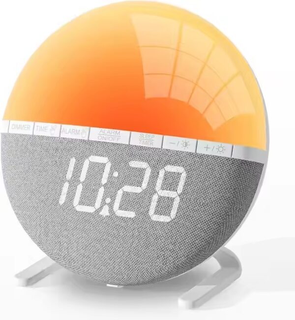 Custom Gift Best Design Kids Alarm Clock Night Light Clock Wake-up Light Simulating Daylight