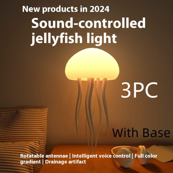 Jellyfish Mood Lamp LED Jellyfish Night Light Portable Jellyfish Lamp Jellyfish Decorations Smart Table Lamp For Bedside Desk - Image 2