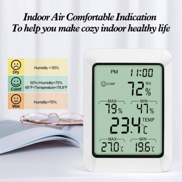 2024 Digital LCD Humidity Meter Indoor Hygrometer Thermometer Temperature - Image 2